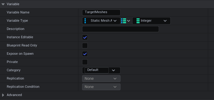Target Meshes Variable